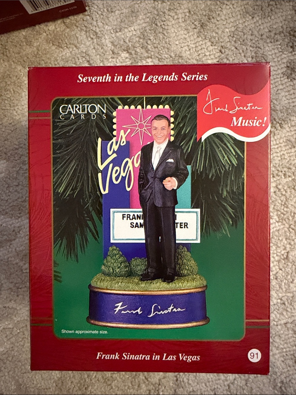 Carlton Heirloom  Frank Sinatra in Las Vegas Musical 2001 Christmas Ornament